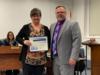 Lisa Bell and the food service workers throughout the district were recognized for their hard work and for receiving 0 issues with their recent health inspections.
